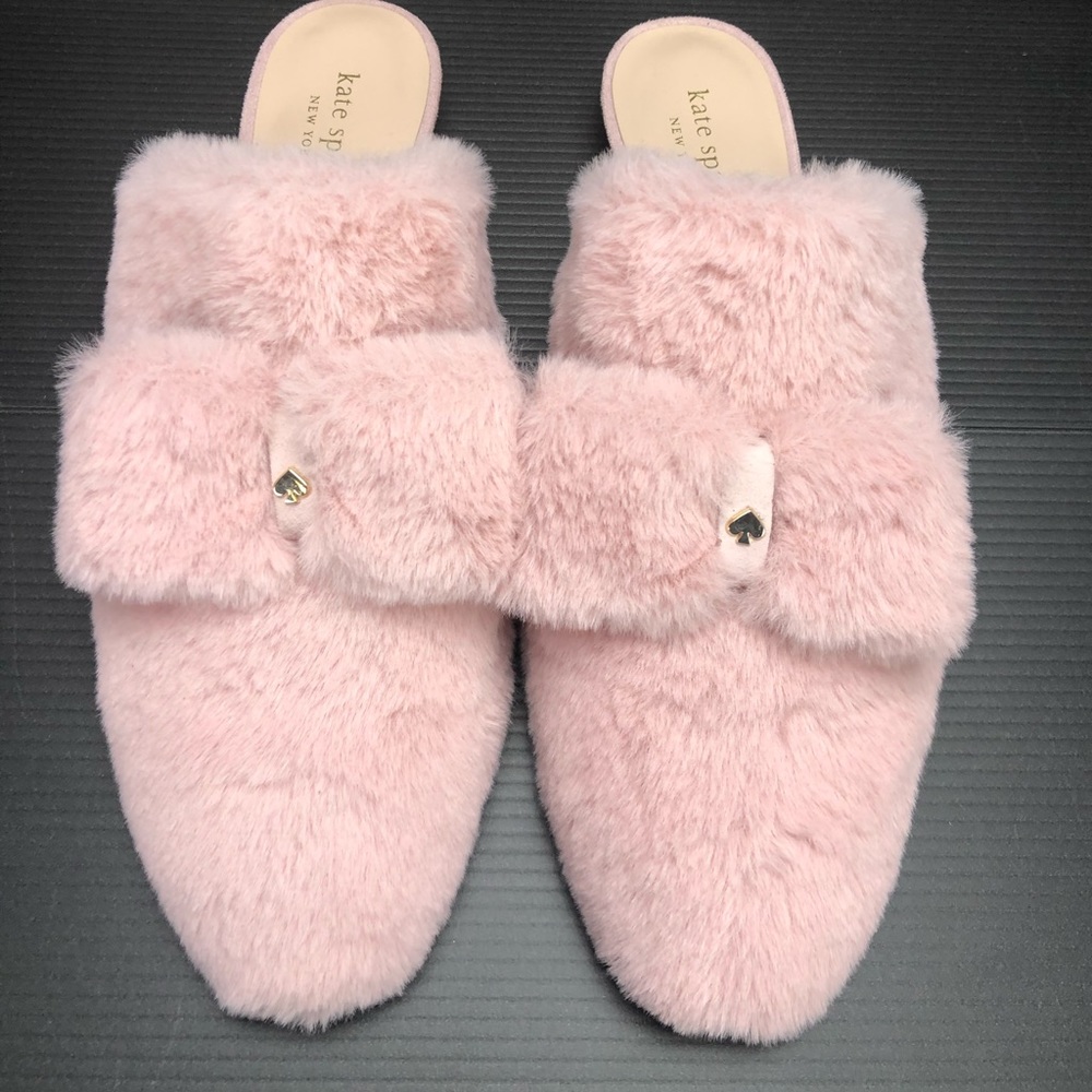 kate spade furry mules